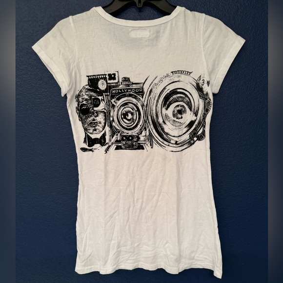 Lauren Moshi Women’s Camera Photography White Short Sleeve Size Small - Picture 3 of 8